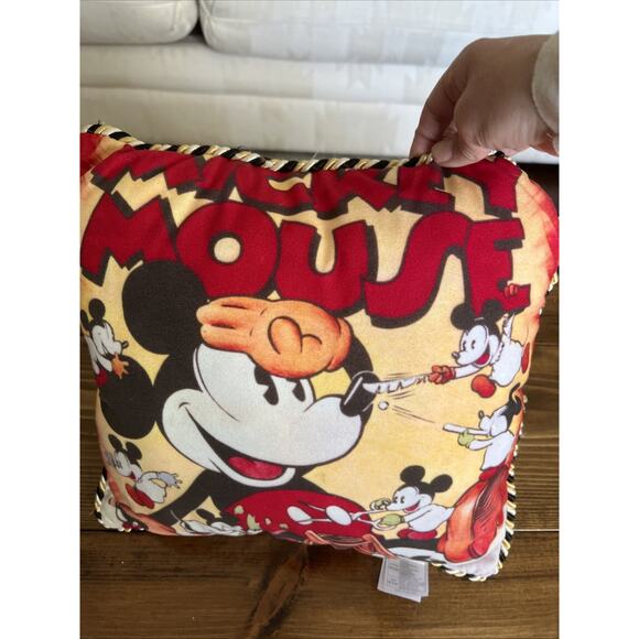 Vintage Disney Mickey Mouse Pillow 16” By 16” (laying Flat) - Picture 1 of 11